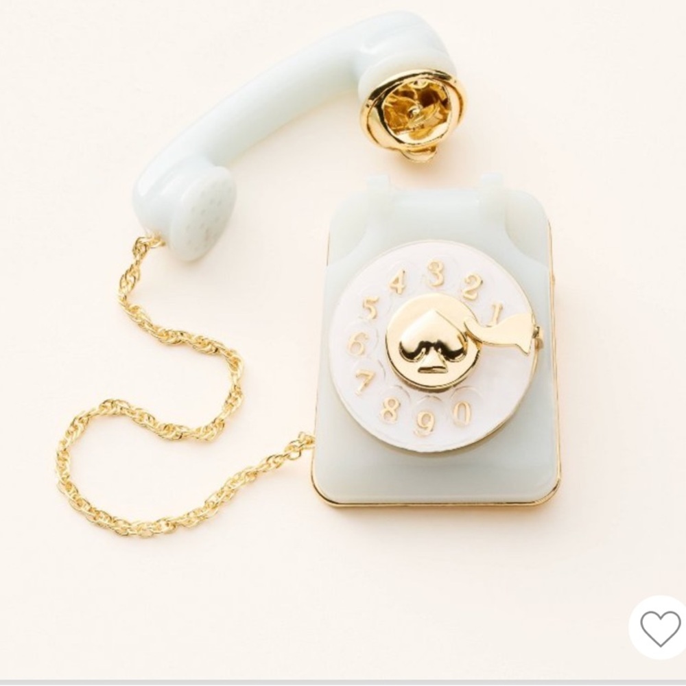 Telephone Brooch Kate Spade x Target Blue/Gold - NWT